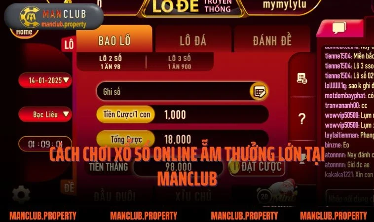 Cách chơi xổ số online ẵm thưởng lớn tại manclub