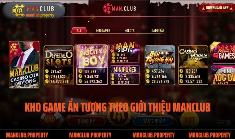 Kho game giải trí nổi trội theo giới thiệu MANCLUB