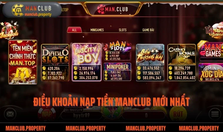 Điều khoản chung áp dụng với giao dịch nạp tiền MANCLUB