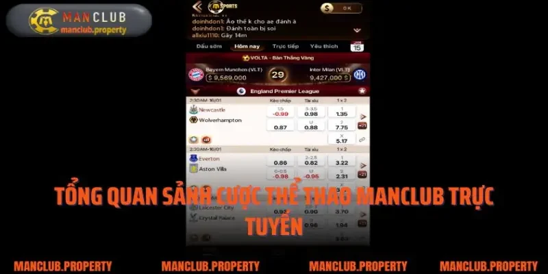 Tổng quan sảnh cược thể thao Manclub trực tuyến