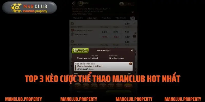 Top 3 kèo cược thể thao Manclub hot nhất